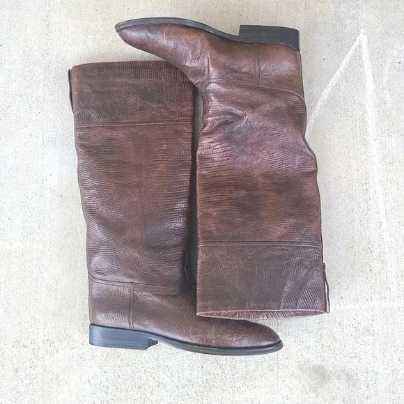 Pollini Python Brown Knee-High Boots - Picture 10 of 10